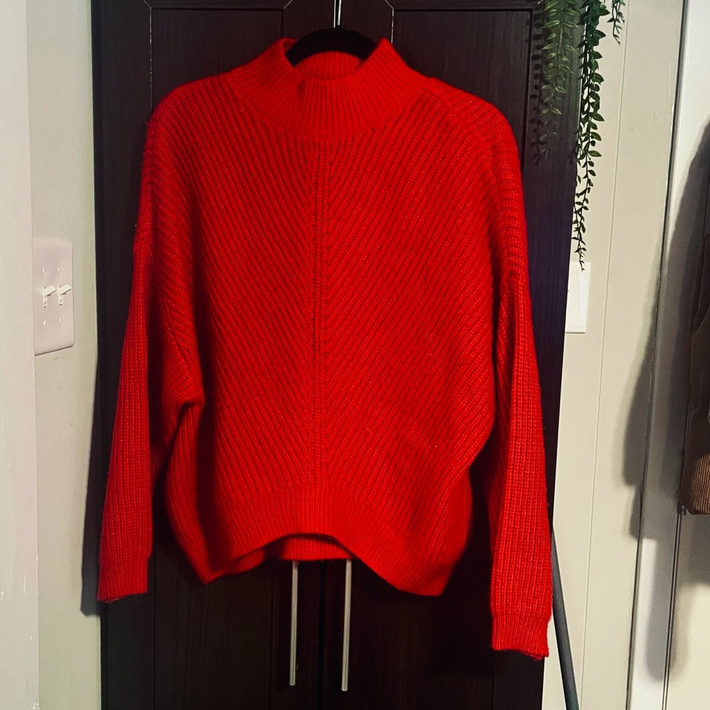 Express Red moc neck sweater